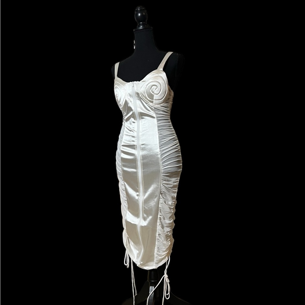 New white pearl color midi dress size M.  A5